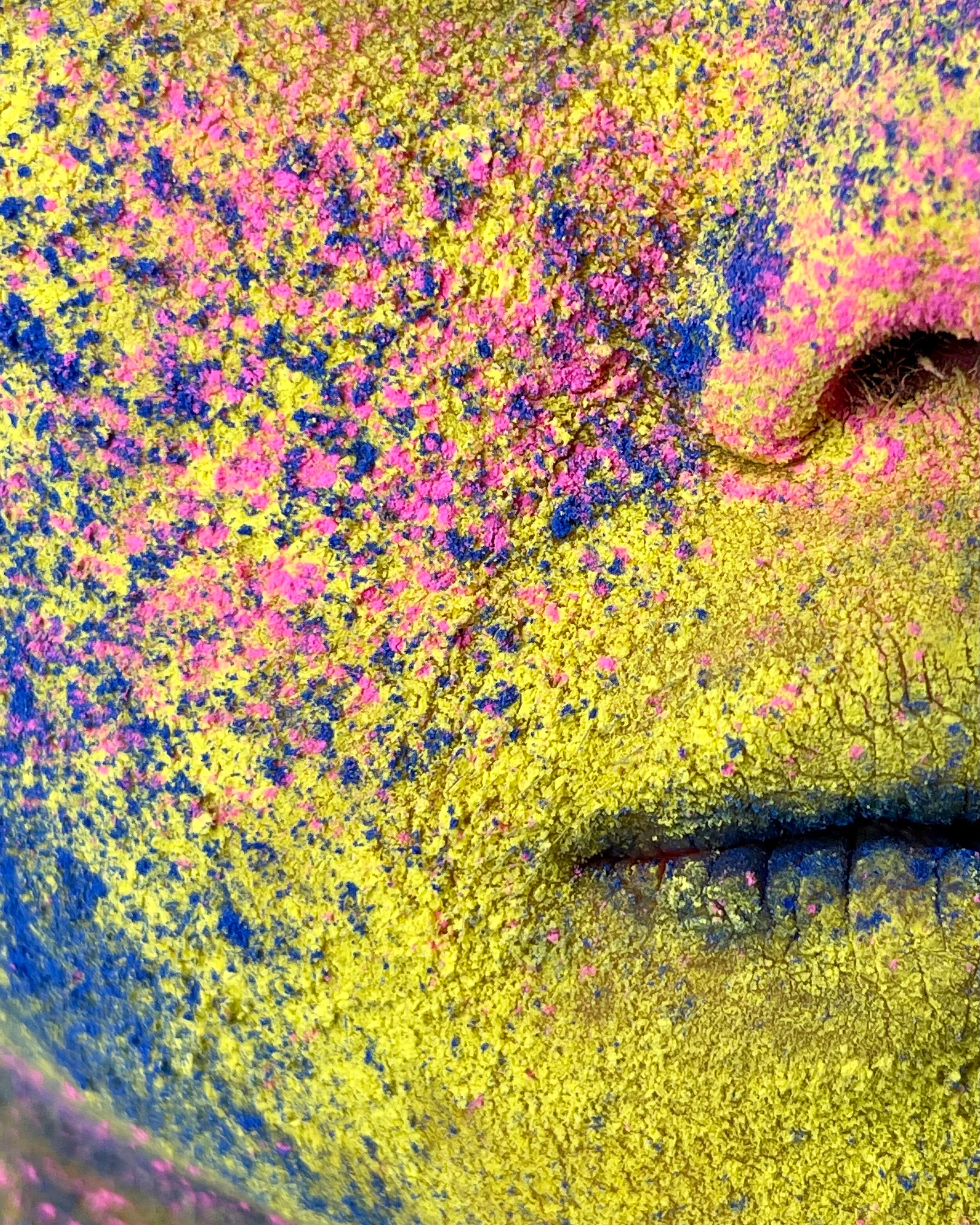 @apple Holi carousel, image five — layered hues of gulal powder