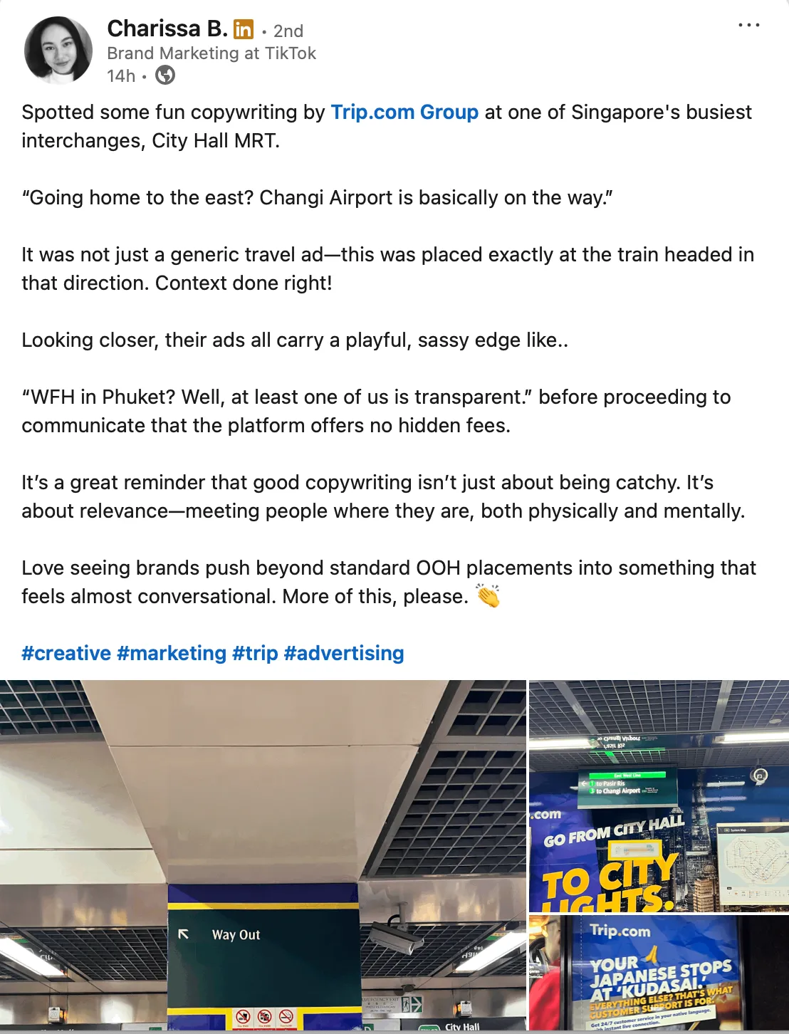 Screenshot of online validation of the Trip smart campaign