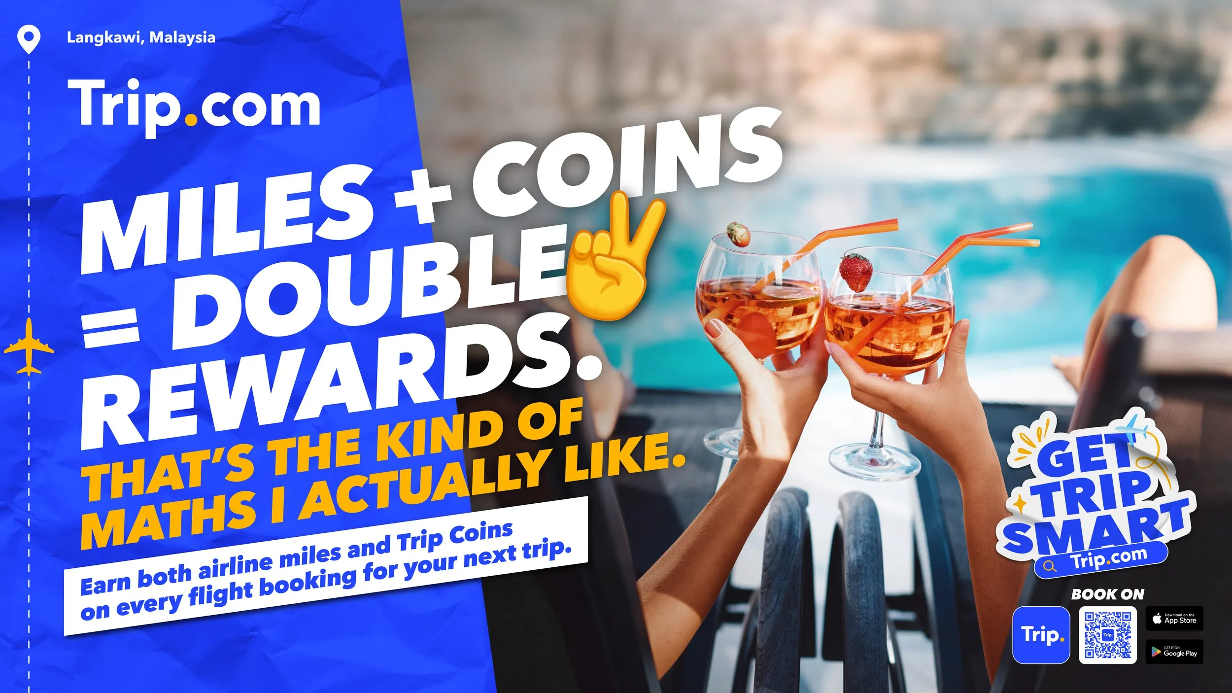 Trip.com key visual — Malaysia flight campaign creative