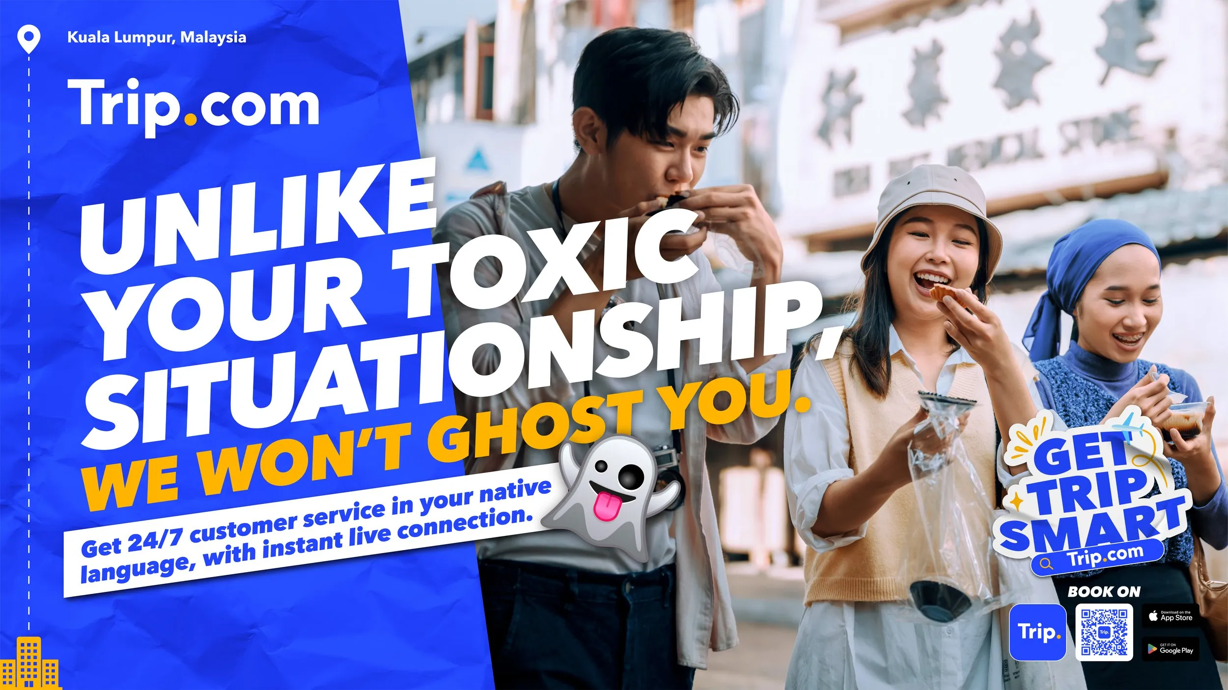 Trip.com key visual — Malaysia hotel campaign creative