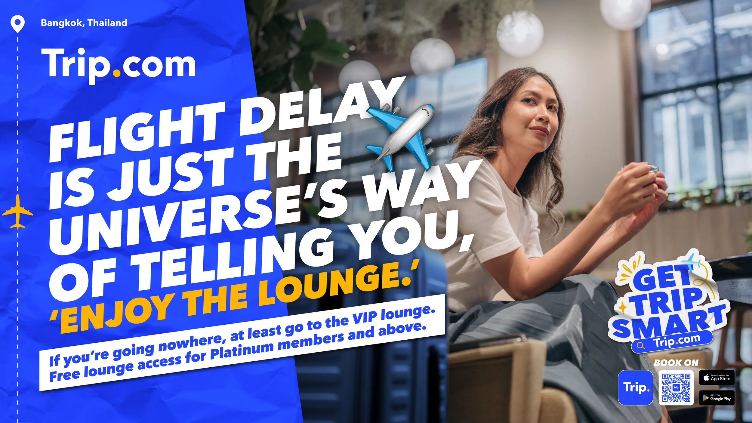Trip.com key visual — Thailand flight campaign creative