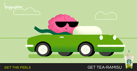 Animated GIF — Tea-ramisu Frappuccino follow-up, illustrated brain character