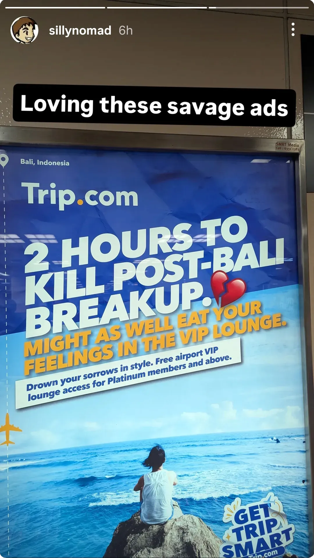 Screenshot of social validation of the Trip smart campaign