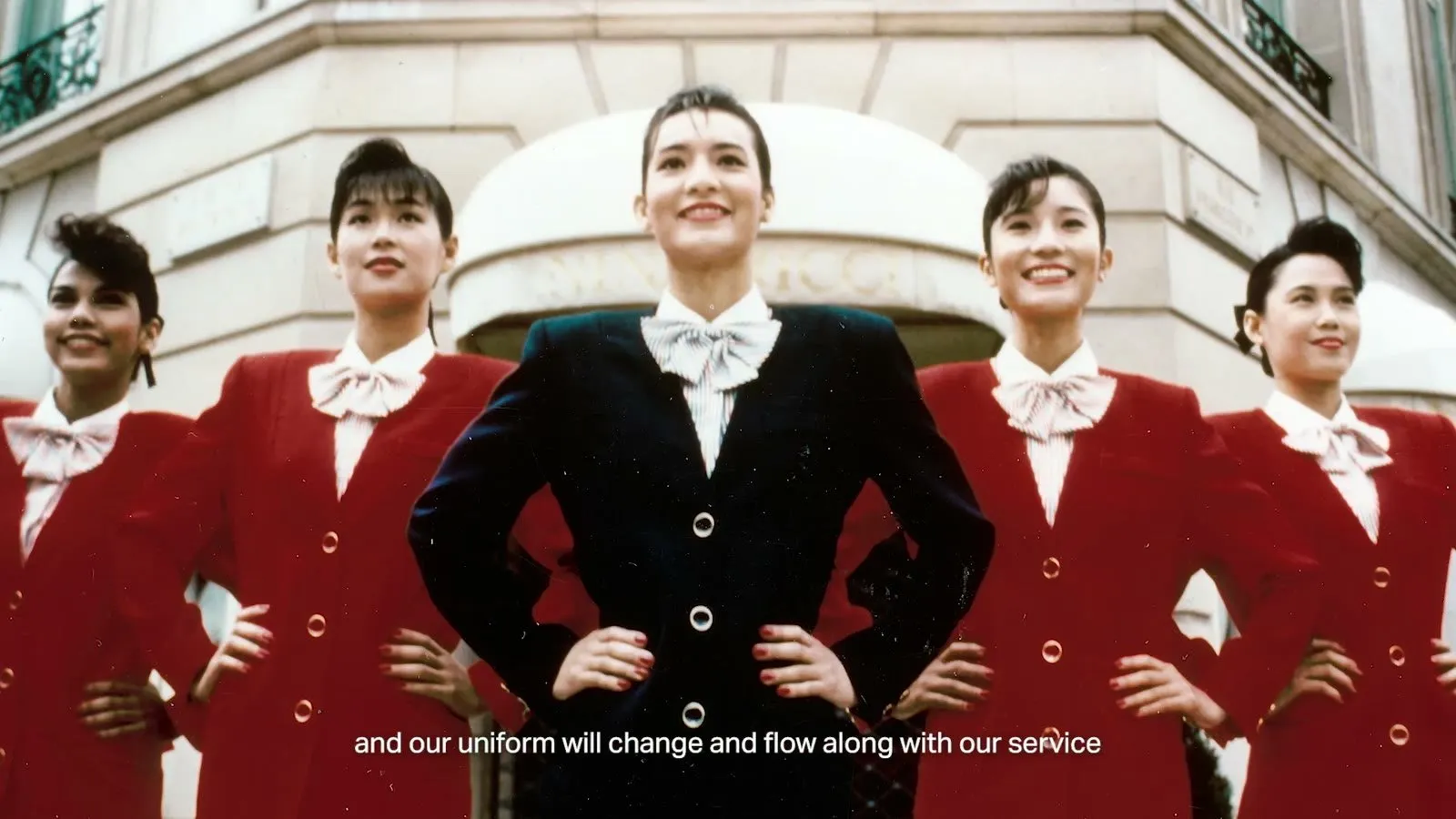 Tailored to Fly film still — Cathay Pacific cabin crew uniform, 1946 origins