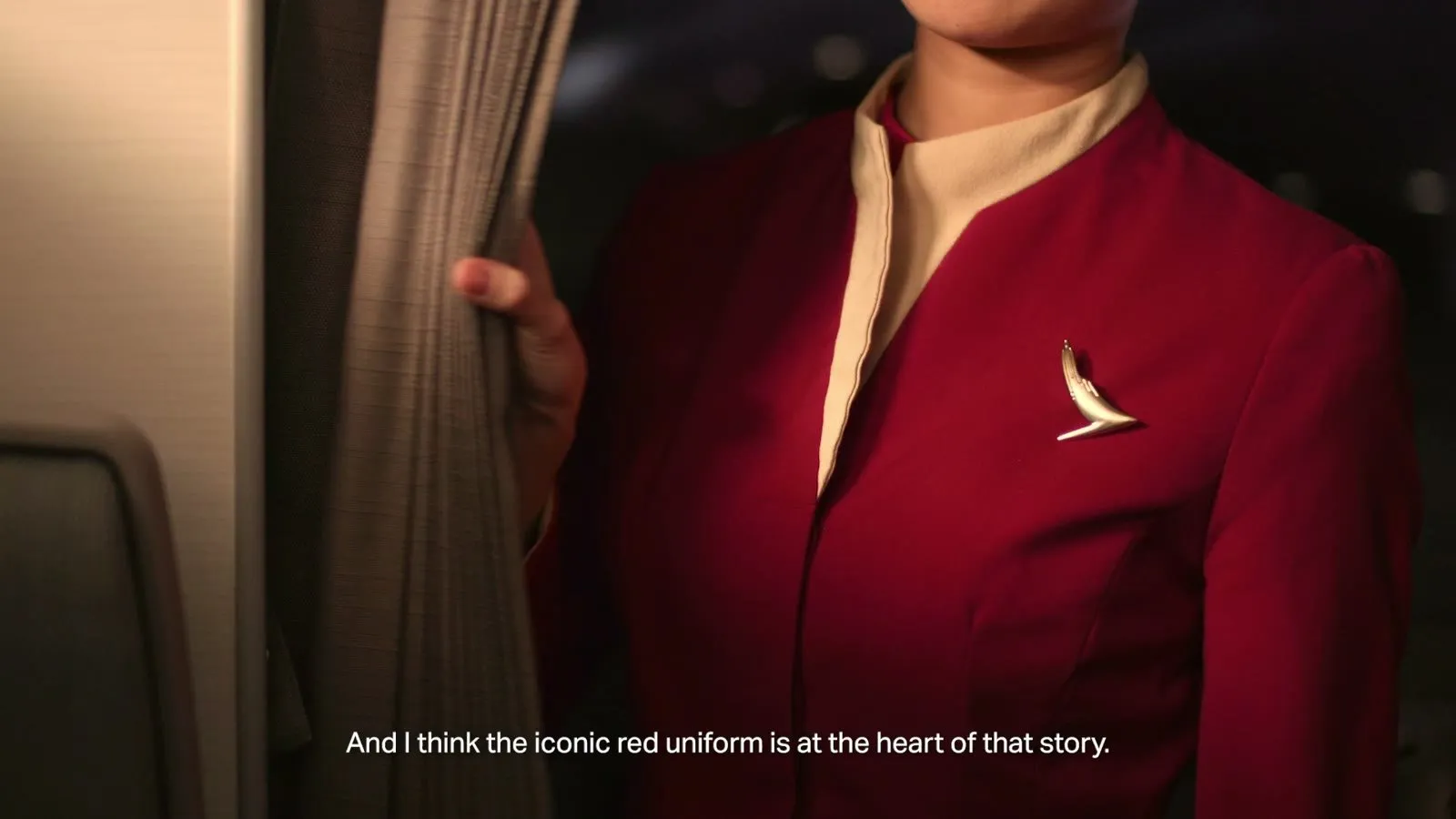 Tailored to Fly film still — Cathay Pacific crew, present-day uniform