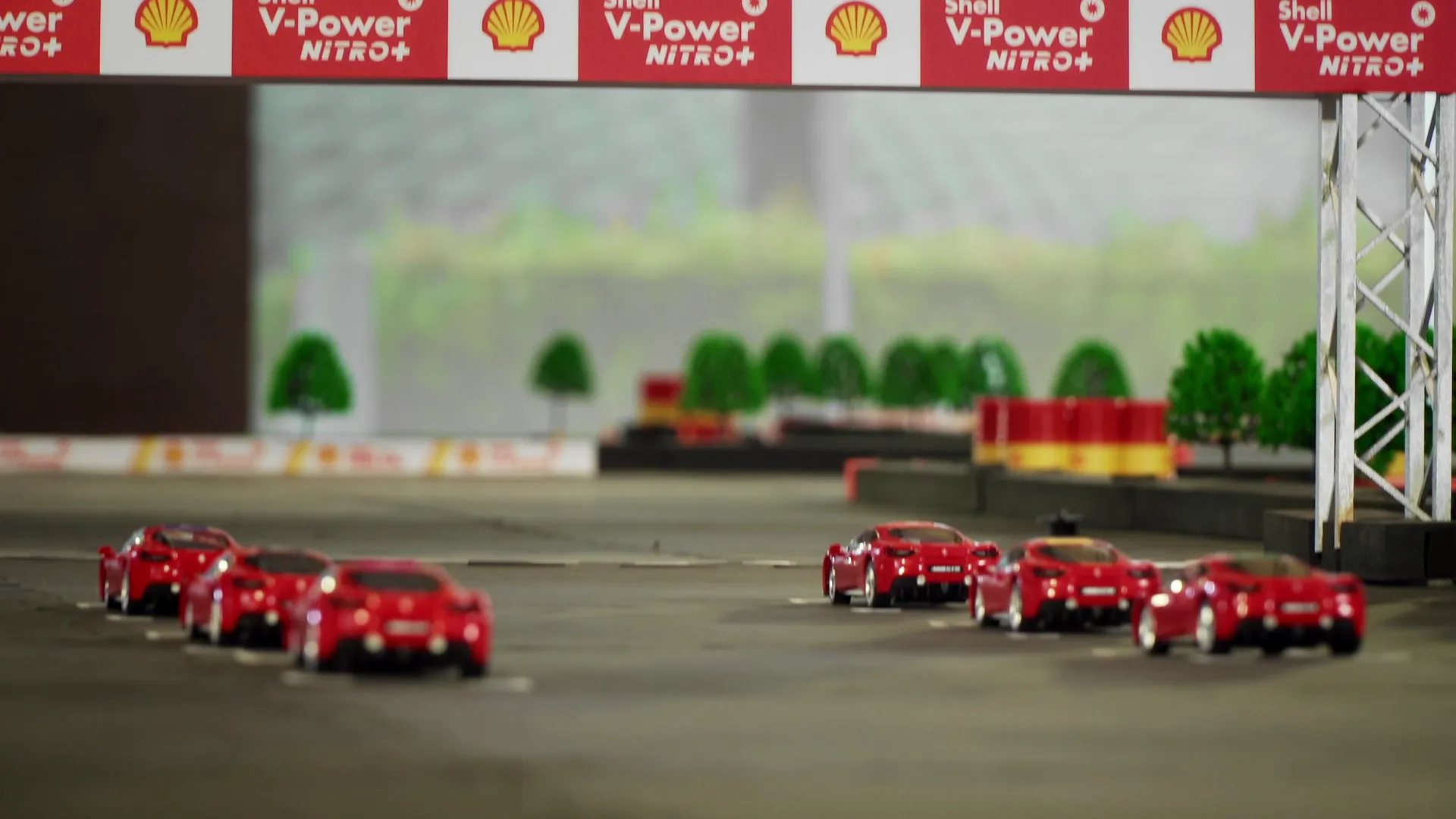 Shell Mini GP recap film still — Vettel behind the wheel of a mini race car